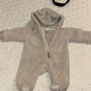 Carter's Soft Tan Hooded Baby Footie